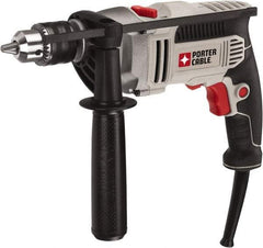 Porter-Cable - 120 Volt 1/2" Keyed Chuck Electric Hammer Drill - 0 to 57,000 BPM, 0 to 3,100 RPM, Reversible - Benchmark Tooling