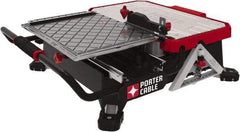 Porter-Cable - 7" Blade Diam, Tile Saw - 2,800 RPM, 16" Table Depth x 26" Table Width, 20 Volts, 5/8" Arbor - Benchmark Tooling