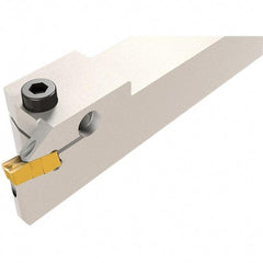Iscar - GHD, External, Left Hand, 10mm Max Depth of Cut, 4 to 5mm Groove Width, Indexable Grooving Tool Holder - GI.., TIP Insert Compatibility, 25mm Shank Height, 25mm Shank Width, 140mm OAL, Through Coolant - Benchmark Tooling