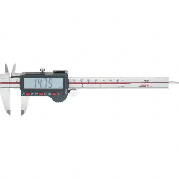 SPI - 0 to 150mm Range, 0.01mm Resolution, Electronic Caliper - Stainless Steel with 40mm Stainless Steel Jaws, 0.02mm Accuracy, Micro USB Output - Benchmark Tooling