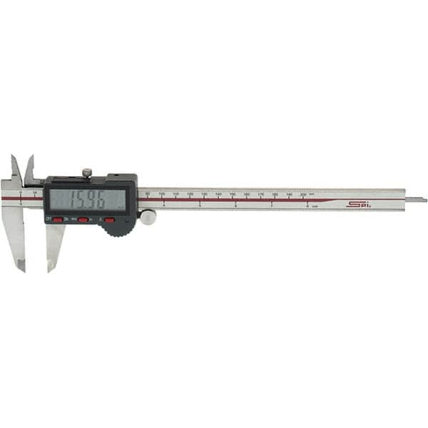 SPI - 0 to 200mm Range, 0.01mm Resolution, Electronic Caliper - Stainless Steel with 50mm Stainless Steel Jaws, 0.03mm Accuracy - Benchmark Tooling