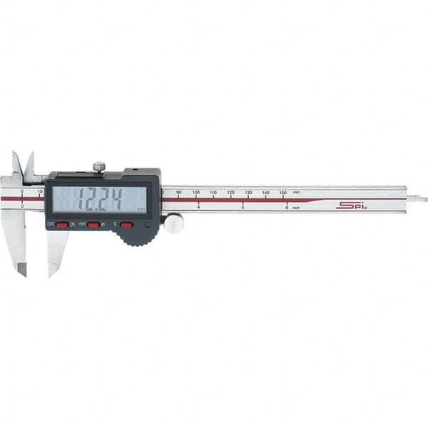 SPI - 0 to 150mm Range, 0.01mm Resolution, Electronic Caliper - Stainless Steel with 40mm Stainless Steel Jaws, 0.02mm Accuracy - Benchmark Tooling