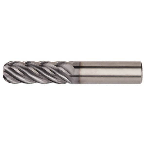 Kennametal - 3/4", 6 Flute, Single End, Solid Carbide, 0.06" Corner Radius End Mill - 4-1/2" OAL, 38° Helix, Right Hand Flute, 2" LOC, Right Hand Cut - Benchmark Tooling