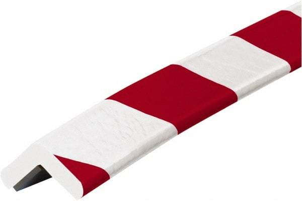 PRO-SAFE - 39" Long, Polyurethane Foam Type E Corner Guard - Red/White, 1" High x 2" Wide Side - Benchmark Tooling