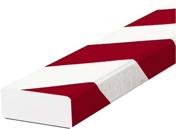 PRO-SAFE - 39" Long, Polyurethane Foam Type D Surface Guard - Red/White, 1" High x 2" Wide Side - Benchmark Tooling