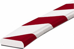 PRO-SAFE - 39" Long, Polyurethane Foam Type F Surface Guard - Red/White, 1" High x 2" Wide Side - Benchmark Tooling