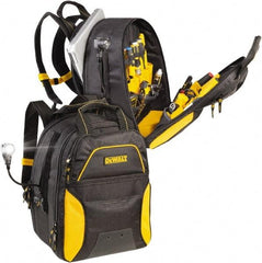 CLC - 33 Pocket Black & Yellow Ballistic Polyester Backpack Tool Bag - 13" Wide x 10-1/4" Deep x 17" High - Benchmark Tooling