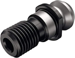 Seco - ANSI B5-50, DIN40, CAT40 Taper, M16x2 Thread, 45° Angle Radius, Standard Retention Knob - 1-1/2" OAL, 0.74" Knob Diam, 0.64" from Knob to Flange, Through Coolant - Exact Industrial Supply