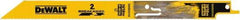 DeWALT - 9" Long x 1" Thick, Bi-Metal Reciprocating Saw Blade - Straight Profile, 14 to 18 TPI, Toothed Edge, Tang Shank - Benchmark Tooling