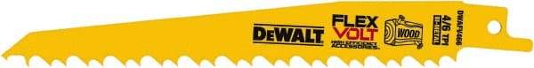 DeWALT - 6" Long x 1" Thick, Bi-Metal Reciprocating Saw Blade - Tapered Profile, 6 TPI, Toothed Edge, Tang Shank - Benchmark Tooling