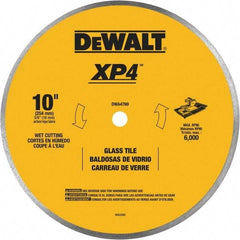 DeWALT - 10" Diam, 15.88mm Arbor Hole Diam, Continuous Edge Tooth Wet & Dry Cut Saw Blade - Steel, Smooth Action, Standard Round Arbor - Benchmark Tooling