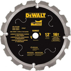 DeWALT - 12" Diam, 1" Arbor Hole Diam, 16 Tooth Wet & Dry Cut Saw Blade - Steel, Smooth Action, Standard Round Arbor - Benchmark Tooling