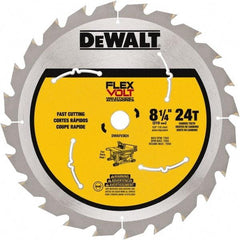 DeWALT - 8-1/4" Diam, 15.88mm Arbor Hole Diam, 24 Tooth Wet & Dry Cut Saw Blade - Steel, Smooth Action, Standard Round Arbor - Benchmark Tooling