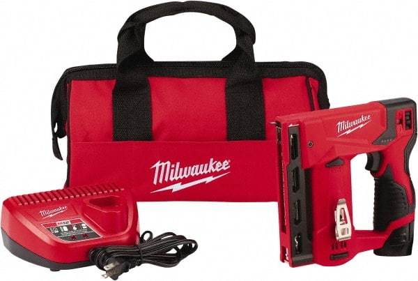 Milwaukee Tool - Battery Crown Stapler - 3/8" Staples, Red & Black - Benchmark Tooling