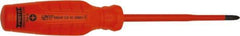 Proto - #2, 9-7/16" OAL, Insulated Phillips Screwdriver - 5" Blade Length, Round Shank, Impact & Chemical Resistant Handle - Benchmark Tooling