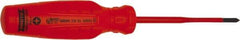 Proto - #1, 8-7/16" OAL, Insulated Phillips Screwdriver - 4" Blade Length, Round Shank, Impact & Chemical Resistant Handle - Benchmark Tooling