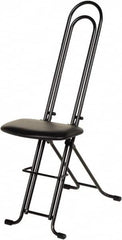 Vestil - 12-3/4" Wide x 19-3/8" Deep x 18-1/2" & 33" High, Steel Folding Chair with 1" Padded Seat - Black - Benchmark Tooling