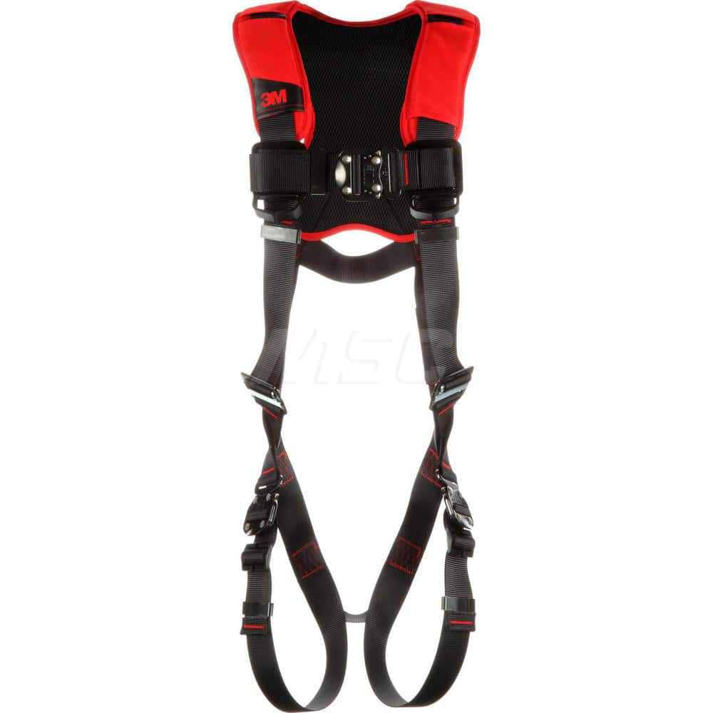 Fall Protection Harnesses: 420 Lb, Vest Style, Size Medium, Polyester Quick-Connect Chest Strap