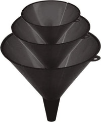 lumax - 48 oz Capacity Plastic Funnel Set - Straight Spout, Black - Benchmark Tooling