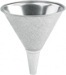 lumax - 64 oz Capacity Steel Funnel - 8-1/2" Mouth OD, 1/2" Tip OD, 3-1/4" Straight Spout, Silver - Benchmark Tooling