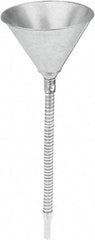 lumax - 16 oz Capacity Steel Funnel - 6" Mouth OD, 1/2" Tip OD, 13-1/4" Flexible Spout, Silver - Benchmark Tooling