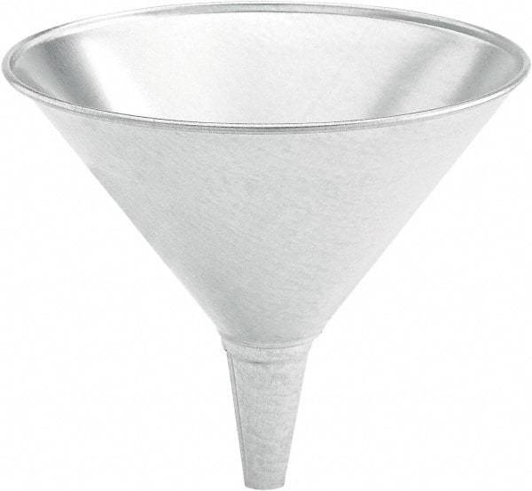 lumax - 32 oz Capacity Steel Funnel - 6-1/2" Mouth OD, 3/4" Tip OD, 2-1/2" Straight Spout, Silver - Benchmark Tooling