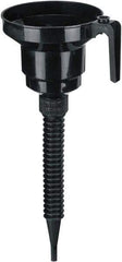 lumax - 48 oz Capacity Plastic Funnel - 6-1/2" Mouth OD, 1/2" Tip OD, 13-1/4" Flexible Spout, Black - Benchmark Tooling