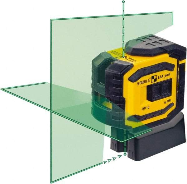 Stabila - 4 Beam 60' Max Range Cross Line & Plumb Points - Green Beam, 3/32" at 30' Accuracy, 1828.8mm Long, Battery Included - Benchmark Tooling