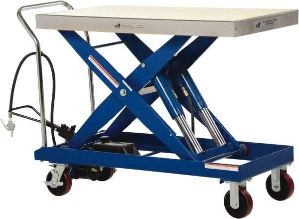 Vestil - 2,000 Lb Capacity Manual Scissor Lift - 15" to 39-1/2" Lift Height, 47-1/4" Platform Length x 24" Platform Width - Benchmark Tooling