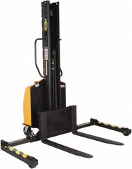 Vestil - 1,500 Lb Capacity, 63" Lift Height, Battery Powered Stacker - 2" Lowered Height, 36" Fork Length, 29-1/2" Overall Width - Benchmark Tooling