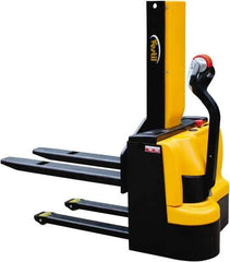Vestil - 3,000 Lb Capacity, 43" Lift Height, Battery Powered Stacker - 3-3/8" Lowered Height, 42" Fork Length, 31-1/2" Overall Width - Benchmark Tooling