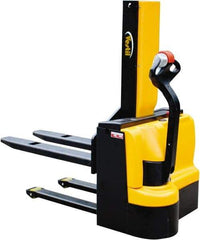 Vestil - 3,000 Lb Capacity, 43" Lift Height, Battery Powered Stacker - 3-3/8" Lowered Height, 42" Fork Length, 31-1/2" Overall Width - Benchmark Tooling