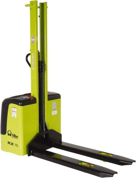Vestil - 2,200 Lb Capacity, 62" Lift Height, Battery Powered Stacker - 3-1/2" Lowered Height, 45" Fork Length - Benchmark Tooling