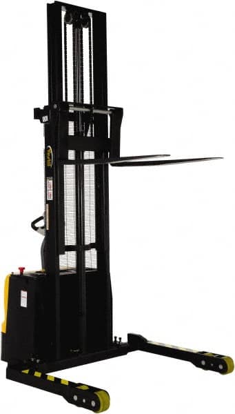 Vestil - 3,000 Lb Capacity, 125" Lift Height, Battery Powered Stacker - 2-1/8" Lowered Height, 42" Fork Length, 50" Overall Width - Benchmark Tooling