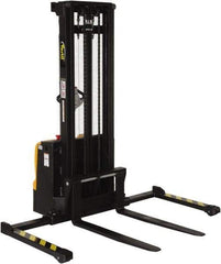 Vestil - 2,200 Lb Capacity, 125" Lift Height, Battery Powered Stacker - 2-1/8" Lowered Height, 42" Fork Length, 50" Overall Width - Benchmark Tooling