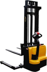 Vestil - 2,200 Lb Capacity, 118" Lift Height, Battery Powered Stacker - 2-1/8" Lowered Height, 42" Fork Length, 50" Overall Width - Benchmark Tooling