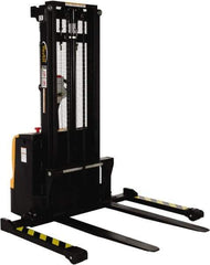 Vestil - 2,200 Lb Capacity, 101" Lift Height, Battery Powered Stacker - 2-1/8" Lowered Height, 42" Fork Length, 58" Overall Width - Benchmark Tooling