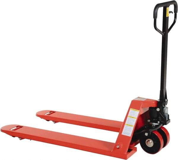Vestil - 6,000 Lb Capacity, 7-3/4" Lift Industrial Pallet Truck - 2.88" Min Lift Height, 48" Fork Length x 7" Fork Width, 27" Overall Width - Benchmark Tooling