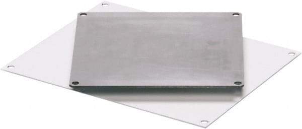 Fibox - 8" OAW x 8" OAH White Painted Electrical Enclosure Back Panel - 8" x 8" Box, Steel, Use with ARCA 884 - Benchmark Tooling