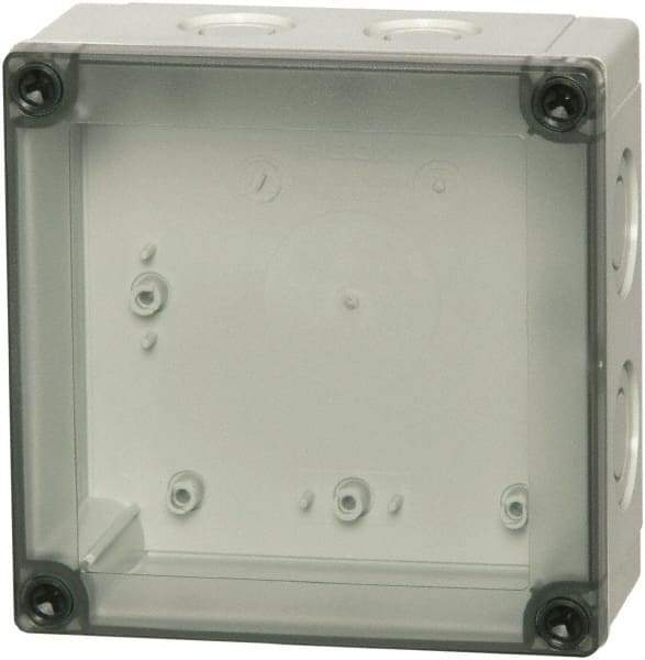 Fibox - Polycarbonate Standard Enclosure Screw Flat Cover - NEMA 1, 4, 4X, 6, 12, 13, 7.09" Wide x 7.09" High x 5.91" Deep - Benchmark Tooling