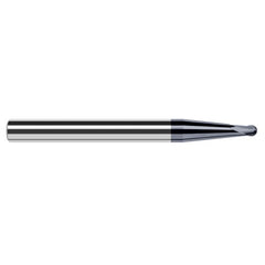 1/4″ Dia. × 3/8″ Shank × 0.2″ DOC × 4″ OAL, Carbide AlTiN, 2 Flute, Ballnose End Mill - Exact Industrial Supply