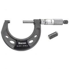 Starrett - Mechanical Outside Micrometers Minimum Measurement (mm): 25.00 Maximum Measurement (mm): 50.00 - Benchmark Tooling