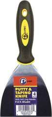 Premier Paint Roller - 4" Wide Spring Blade Steel Taping Knife - Stiff, Soft Grip Plastic Handle, 8.343" OAL - Benchmark Tooling