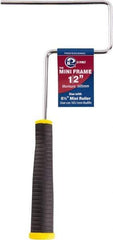 Premier Paint Roller - 6" Wide x 12" Long Mini Roller Frame - Steel Frame, Plastic Handle - Benchmark Tooling