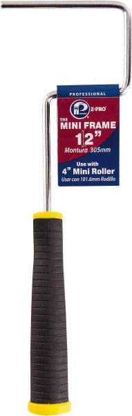 Premier Paint Roller - 4" Wide x 12" Long Mini Roller Frame - Steel Frame, Plastic Handle - Benchmark Tooling