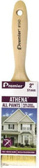 Premier Paint Roller - 2" Flat Polyester/Natural General Purpose Paint Brush - 2-1/2" Bristle Length, 5-1/8" Wood Beavertail Handle - Benchmark Tooling