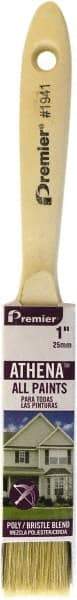 Premier Paint Roller - 1" Flat Polyester/Natural General Purpose Paint Brush - 2-1/4" Bristle Length, 5" Wood Beavertail Handle - Benchmark Tooling