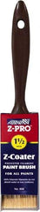 Premier Paint Roller - 1-1/2" Flat Polyester General Purpose Paint Brush - 2-1/4" Bristle Length, 5" Plastic Beavertail Handle - Benchmark Tooling