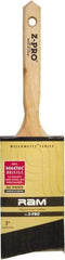 Premier Paint Roller - 3" Angled Polyester Angular Brush - 3-1/2" Bristle Length, 2" Wood Sash Handle - Benchmark Tooling