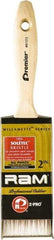 Premier Paint Roller - 2" Flat Polyester General Purpose Paint Brush - 2-1/4" Bristle Length, 5" Wood Beavertail Handle - Benchmark Tooling